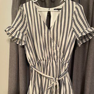 One Clothing LA Striped Ruffle Romper